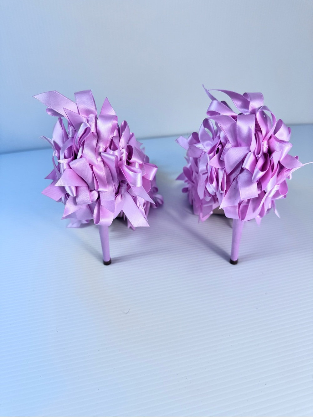 Azalea Wang Stacia Pink Ribbon Stiletto Heels NIB Sizes 6 & 7 - Picture 4 of 6